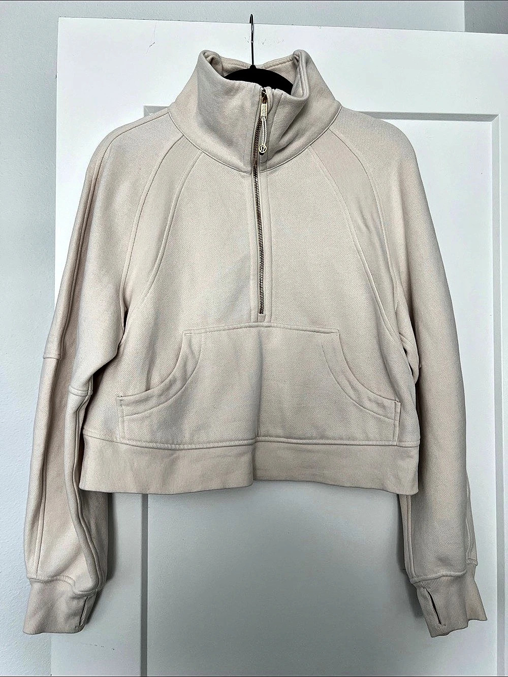 lululemon Scuba Oversized Half-Zip Hoodie Beige, XS/S